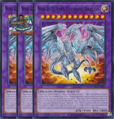 Yugioh! 3x Neo Blue-Eyes Ultimate Dragon SDWD-EN035 Common NM-image