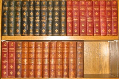 LEATHER Set; LIBRARY OF CLASSICS! 30vol Complete ENCYCLOPEDIA Literature History-image