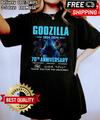 HOT Godzilla 1954 – 2024 70th Anniversary Thank You For The Memories Shirt-image
