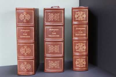 Shakespeare Set of 3: Comedies, Tragedies, and Histories. Leather Bound, VG+-image