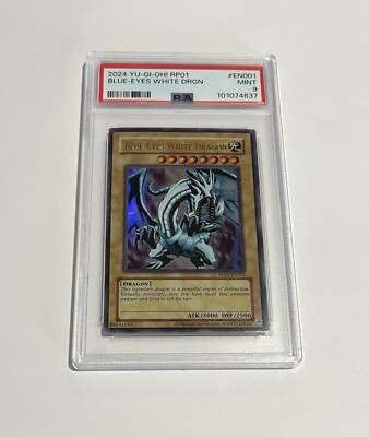 PSA 9 2024 Yu-Gi-Oh! Blue-Eyes White Dragon #RP01-EN001 Ultra Rare (Retro Pack)-image
