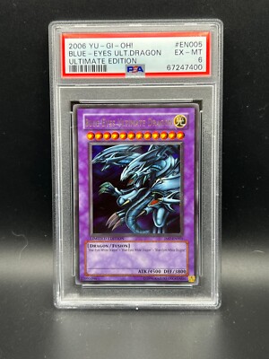 Yugioh PSA 6 EX-MT Blue-Eyes Ultimate Dragon JMP-EN005 Ultimate Edition S#7400-image