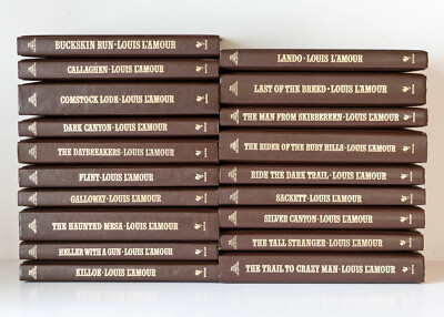 LOUIS L'AMOUR Collection Lot of 19 Set Leatherette Leather Bound Hardcover Books-image