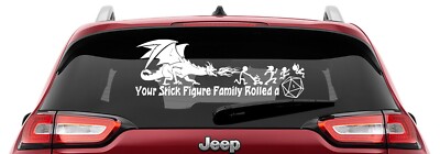Dungeons & Dragons Inspired Your Stick Figure Family Rolled a 1 v2 Vinyl Decal-image