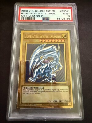 Yu-Gi-Oh! PSA 9 Blue-Eyes White Dragon MAGO-EN001 1st Edition Maximum Gold Mint-image