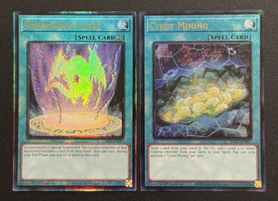 2024 YUGIOH RA03 1ST ED ULTIMATE RARE SUMMONING CURSE & CYNET MINING NM SET-image