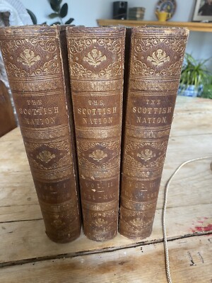 The Scottish Nation By William Anderson 1866, brown Moroccan, leather Fullerton-image