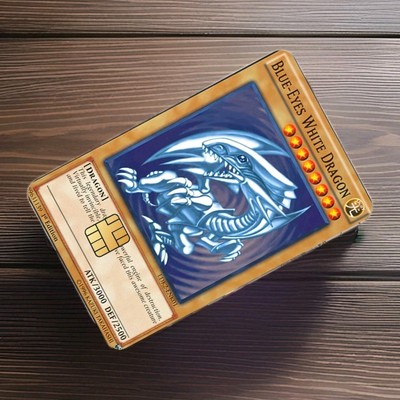 Yugioh Blue Eyes White Dragon Credit Card Skin, Debit Card Skin Sticker-image