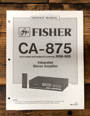 Fisher CA-875 Amplifier  Service Manual *Original*-image