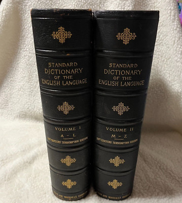 1908 FUNK WAGNALLS 2 VOL STANDARD DICTIONARY ENGLISH LANGUAGE 20TH CENT SUB ED-image