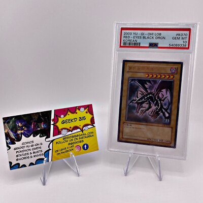 2003 Yugioh Korean LOB PSA 10 | Red Eyes Black Dragon | LOB-K070 GEM MINT 10 💎-image