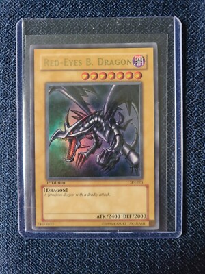 Red-Eyes Black Dragon SDJ-001 1st Edition Ultra Rare Yu-Gi-Oh Card Holo MP-image