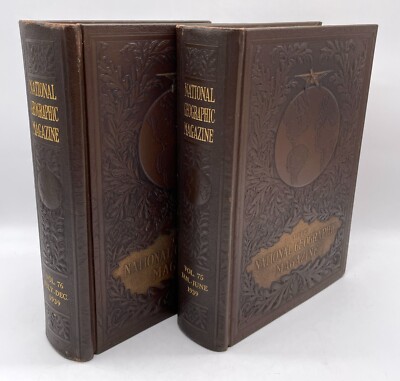 1939 - National Geographic Leather Bound Albrecht Collection, Volume 75 & 76 Set-image