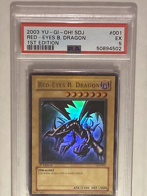 YuGiOh - Red Eyes B. Dragon 1st Edition SDJ-001 PSA 5 Regrade-image