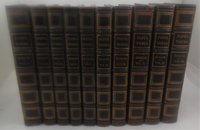 THE WORKS OF ALEXANDER POPE Roscoe - 1824 [10 Vols] Leatherbound Custom Binding-image