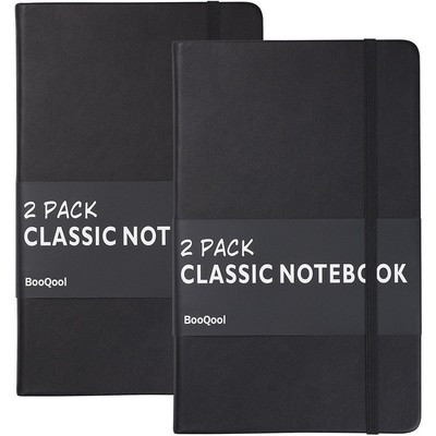 2 Pack Classic Ruled Notebooks/Journals - Premium Thick Paper Faux Leather Wr...-image