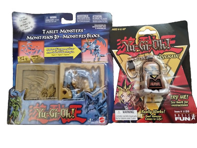 1996 Yu-Gi-Oh! Keychain Blue Eyes White Dragon & Tablet Monsters 3D NEW!!!-image