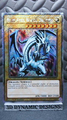| Yugioh Blue-Eyes White Dragon RA03-EN079 1st Platinum Secret Rare  NM 🔥 |-image