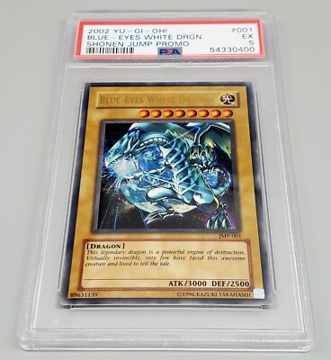 2002 Yu-Gi-Oh Shonen Jump Promos JMP-001 Blue-Eyes White Dragon UR ALT ART PSA 5-image