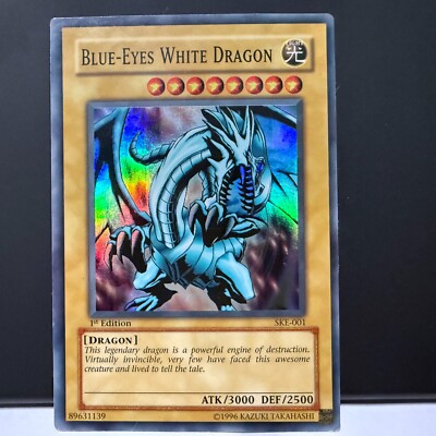 Yugioh Blue-Eyes White Dragon Super Rare SKE 001 - 1st Edition-image