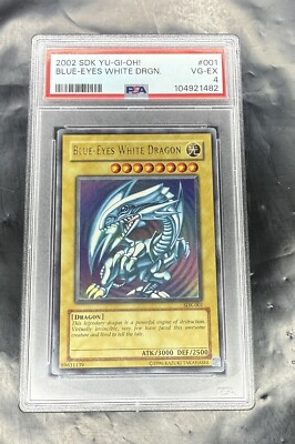 2002 Yugioh Blue Eyes White Dragon - SDK-001 - PSA 4-image
