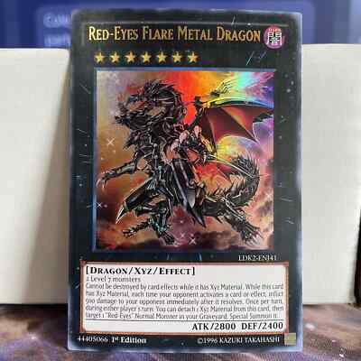 1ST EDITION RED-EYES FLARE METAL DRAGON 1996 LDK2-ENJ41 YUGIOH CARD (LP/MP)-image