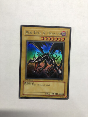 Red-Eyes Black Dragon SDJ-001 1st Edition Ultra Rare Yu-Gi-Oh Card LP/NM-image