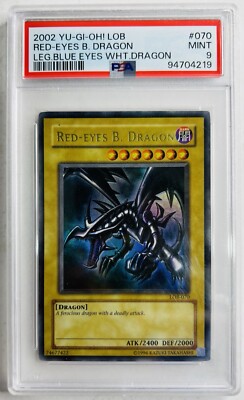 PSA 9 Red-Eyes B. Dragon LOB-070 The Legend of Blue Eyes White Dragon-image