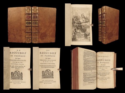 1669 Greek Mythology Boccalini Parnassus Satire Italian Authors Monmouth 2v SET-image