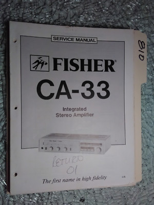 Fisher ca-33 service manual original repair book stereo amp amplifier-image