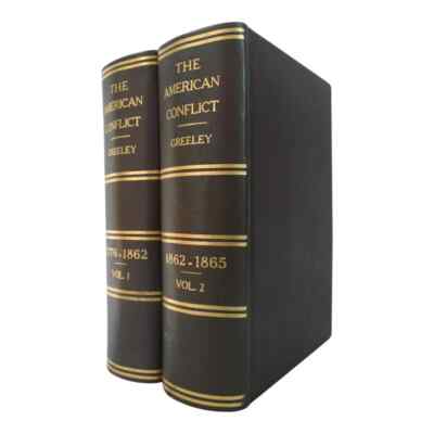 The American Conflict by Horace Greeley (1876-1877) 2 Volume Set.-image