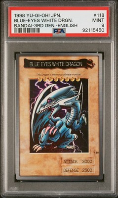 1999 YU-GI-OH! JPN BANDAI-3RD GENERATION ENGLISH BLUE-EYES WHITE DRAGON PSA 9-image