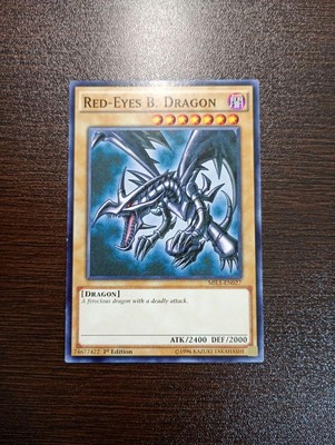 Red Eyes Black Dragon Yu-Gi-Oh! 1st Edition Normal English MIL1-EN027 Lightly Pl-image