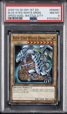 2020 YU-GI-OH! SPEED DUEL: BATTLE CITY BOX 1ST ED BLUE-EYES WHITE DRAGON PSA 8-image