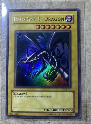 Yu-Gi-Oh! Red-Eyes Black Dragon SDJ-001 Unlimited Edition Holo Rare ( LP-NM )-image