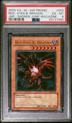 YuGiOh! 2003 Shonen Jump Promo Red Eyes B. Dragon JMP-002 PSA 6-image