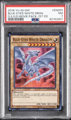 2016 1ST ED #EN055 BLUE-EYES WHITE DRAGON PSA 7-image