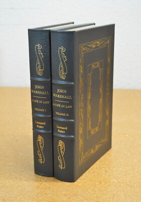 John Marshall; A Life In Law by Leonard Baker 2 Vol Set Easton Leather EXLT COND-image