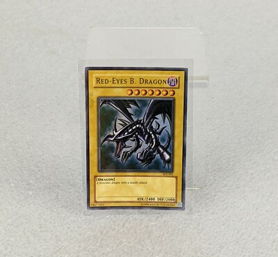1996 Yu-Gi-Oh YuGiOh Holo Card Red-Eyes B. Dragon SDJ-001 Artwork English      1-image