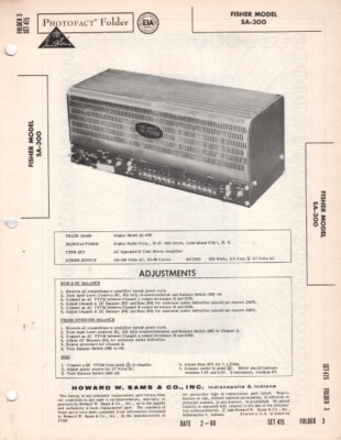 Fisher- Model SA-300 - Amplifier - Original Service Manual - 1960-image
