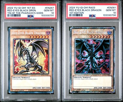 Red-Eyes Black Dragon - PSA 10 Bundle - RA03-EN081 MP22-EN267 - Yugioh-image