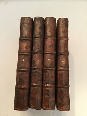 1764 The Adventures of Gil Blas of Santillane 4 Volume Set Leather 33 Engraving-image