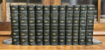 Vintage Charles Dickens 11 Volume Leather Bound Set-image
