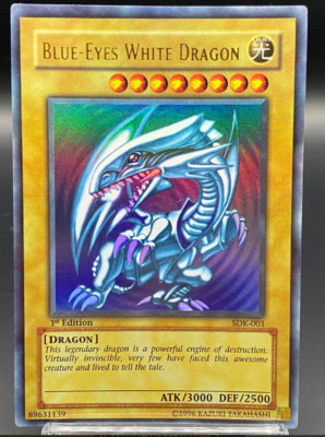 2002 Yugioh SDK-001 Blue-Eyes White Dragon Ultra Rare 1st Edition Near Mint-image