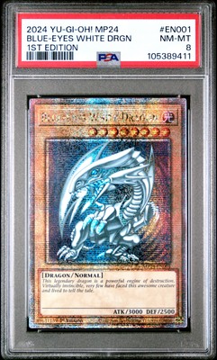 2024 YU-GI-OH! MP24-25TH ANV TIN: DUELING MIRRORS BLUE-EYES WHITE DRAGON PSA 8-image