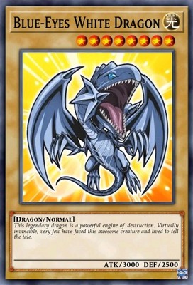 Yugioh Blue-Eyes White Dragon Chibi Artwork BLMM-EN001 Secret Rare NM Presale-image