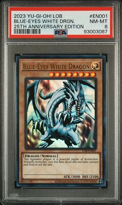 PSA 8 - Yu-Gi-Oh Card 25th Ann - LOB-EN001 -BLUE-EYES WHITE DRAGON (ultra) NM-MT-image