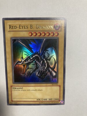 Yugioh Red-Eyes Black Dragon SDJ-001 (ULTRA RARE HOLO) Near MINT-image