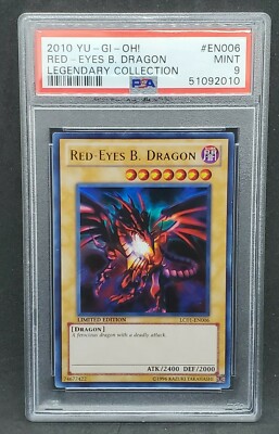 Yugioh PSA 9 MINT Red-Eyes B. Dragon LC01-EN006 Legendary Collection Ultra Rare-image