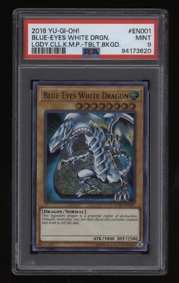 2018 YU-GI-OH! Blue Eyes White Dragon PSA 9 Legendary Collection #EN001 *NICE*-image